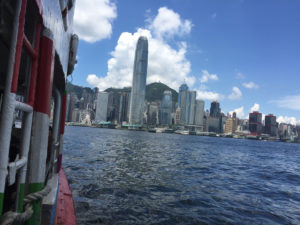 Taking a ride on the famous Star Ferry
