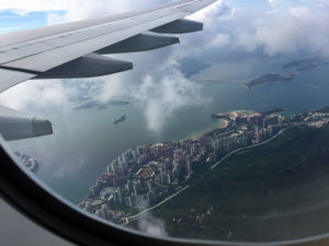 Flying into Hong Kong airport