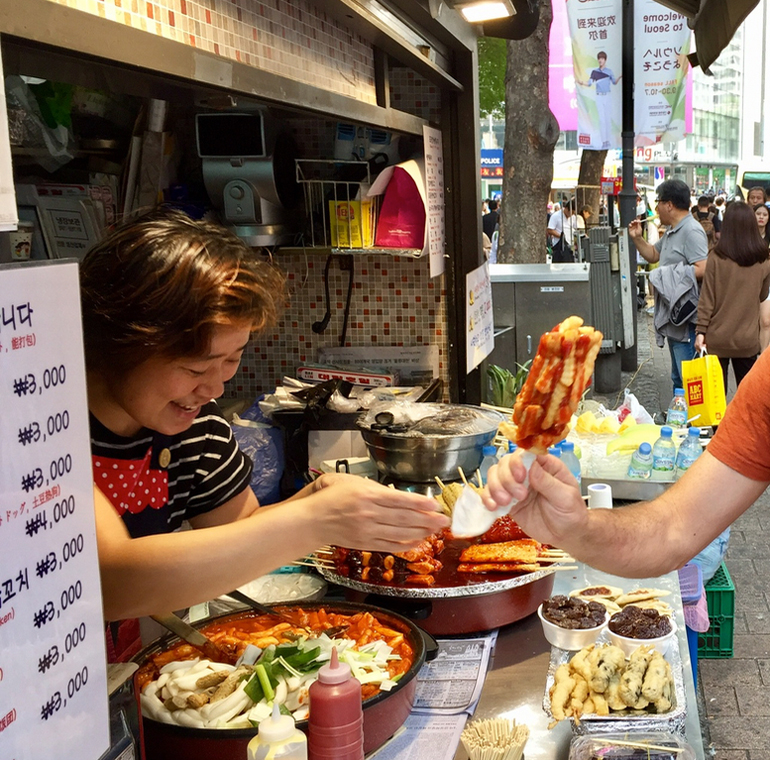 Food stall in Myeong-dong