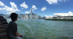 Star Ferry line goes across the harbor