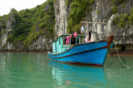 Many fishermen choose to just stay out in the bay