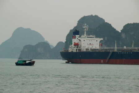 The bay is still a pretty busy shipping lane.