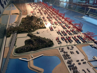 Scale model of Yangshan port