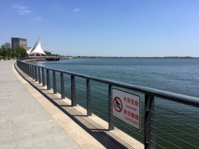 Looking back along promenade