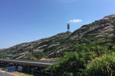 Observation deck is at the base of this antenna.