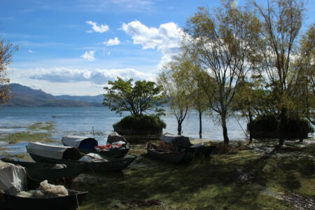 Fishing boat at the lake