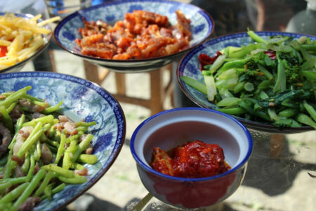 Lunch of fresh, local foods