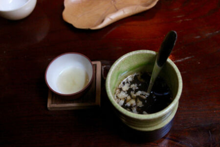 Tea ceremony with many different kinds of tea