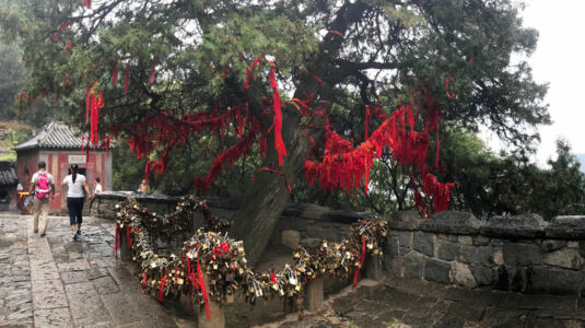 Prayer locks and ribbons are a common sight especially at the temples. Prayer locks and ribbons