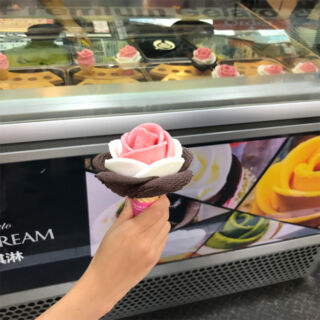 It was interesting to see how these treats are made. Rose ice cream