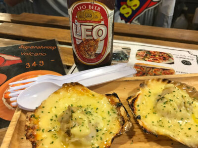 Scallops with some melted cheese and beer hit the spot. Night Train Market 1