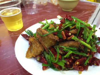 Gotta try the snake at least for the fun of it. Not bad; tastes like chicken. Snake and pepper dish