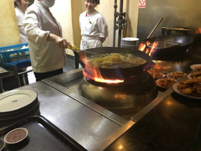 These wonderful ladies offered to make my stinky tofu fresh. They so excited to see me try it. Making sinky toufu