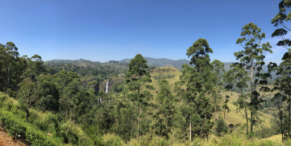 Devon Falls in the mountains. We were driving around sightseeing and stopped to enjoy this view. Devon Falls near Nuwara Eliya