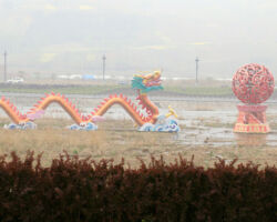 Dragon sculpture in canal