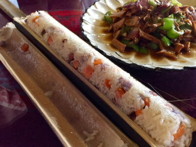 BBQ bamboo rice