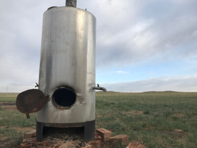 Wood fire hot water heater