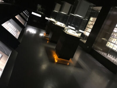 The stamp room is climate controlled and has many rare and historical stamps on display. Stamp Room