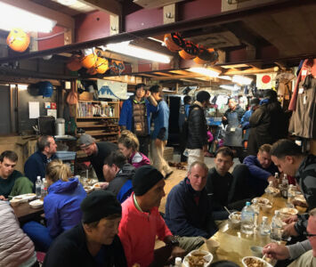 Dinner at the mountain hut was simple but delicious. Station 8 dinner and rest
