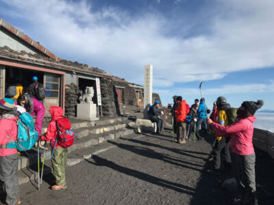 The hut at the summit is a great place to get a selfie summit selfie