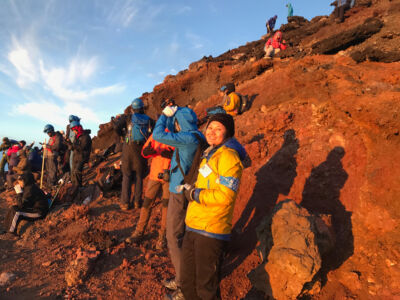 The rich golden color just as the sun came up was spectacular. Our guide has a nice smile. Golden rays of light
