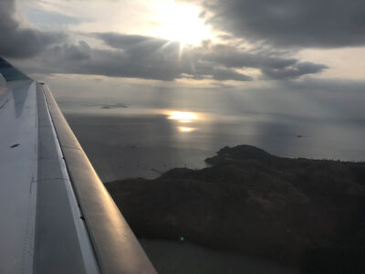 Leaving Labuan Bajo and we spot the resort where stayed. View from airplan