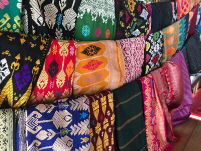Handmade sarongs to buy. Textiles for sale