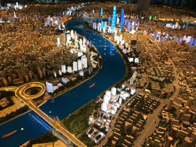 The city model is quite big and detailed as you can see. City model, Nanpu Bridge