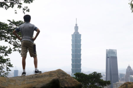 Surveying the city from atop Elephant Mountain Elephant Mountain