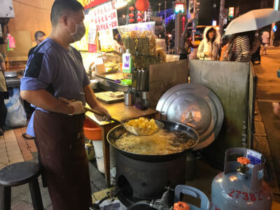 Fried tofu snacks frying tofu