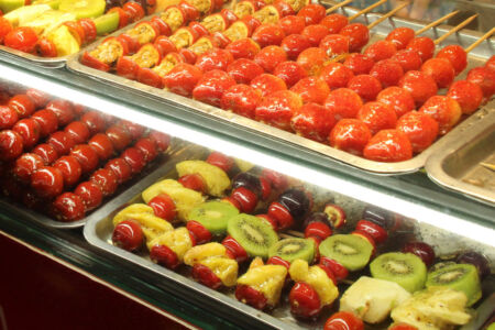 Kids love these fruits on a stick called TangHuLu TangHuLu sticks