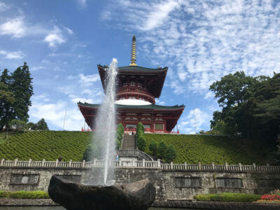 Temple and fountain