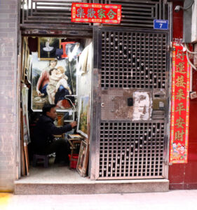An artist in his studio