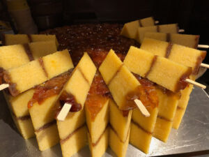 Rice and fruit cake made with osmanthus Osmanthus rice cake