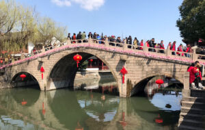 Best place to get photos is on the bridge of course. Puhui bridge in Qibao