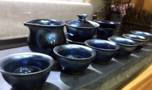 cobalt glazed tea set