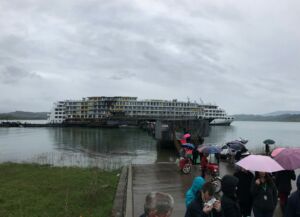 Offloading to go on a shore excursion. Shore excursion