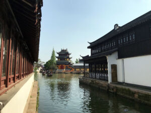 Temple across the canal