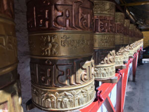 Prayer wheels on Barkhor Street Prayer wheels
