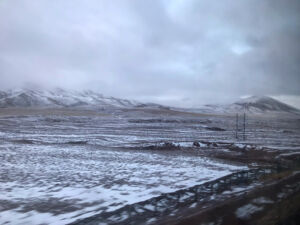 High up on the plateau is still frozen frozen plateau