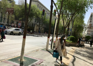 Girl wearing head scarf